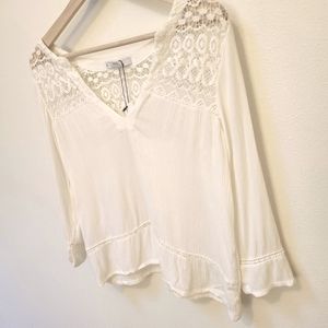 NWT MANGO MNG Suit Collection V-Neck Lace Blouse XS